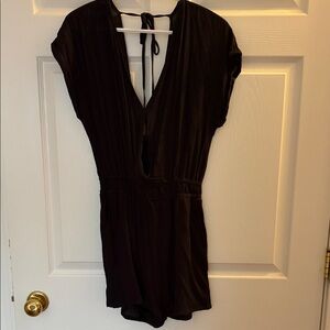 Black Deep V-Neck Romper
